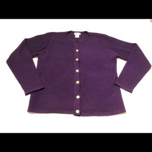 Talbots plum wool cardigan